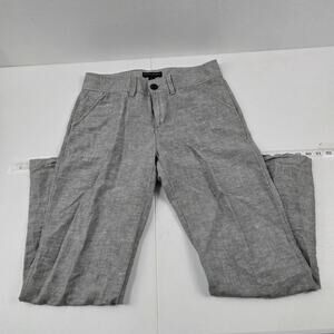Banana republic linen trouser pants gray straight womens 5832 size 6